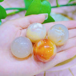 Flower agate sphere