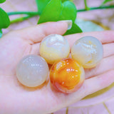 Flower agate sphere